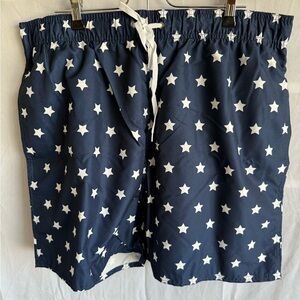 Men’s Navy Star Print Swim Shorts XL